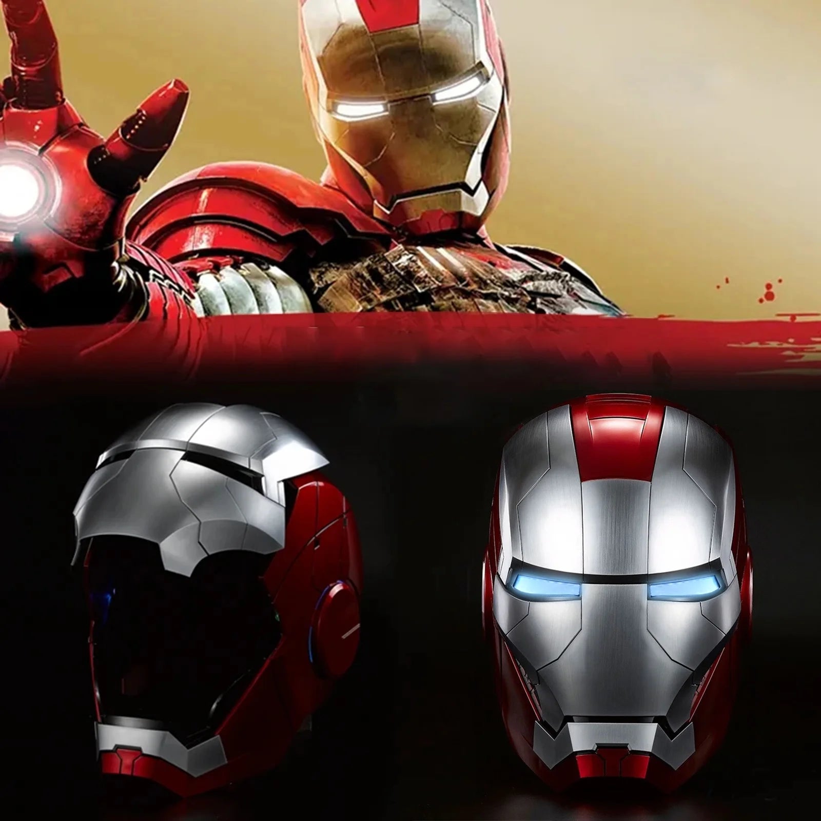 Iron Man Helmet Electronic Wearable Mask with LED Eyes a7
