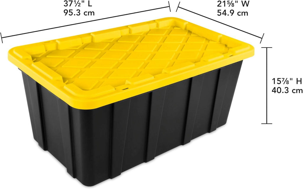38 Gal Stackable Storage Bin with Snap-Fit Lid 4-Pack k7m