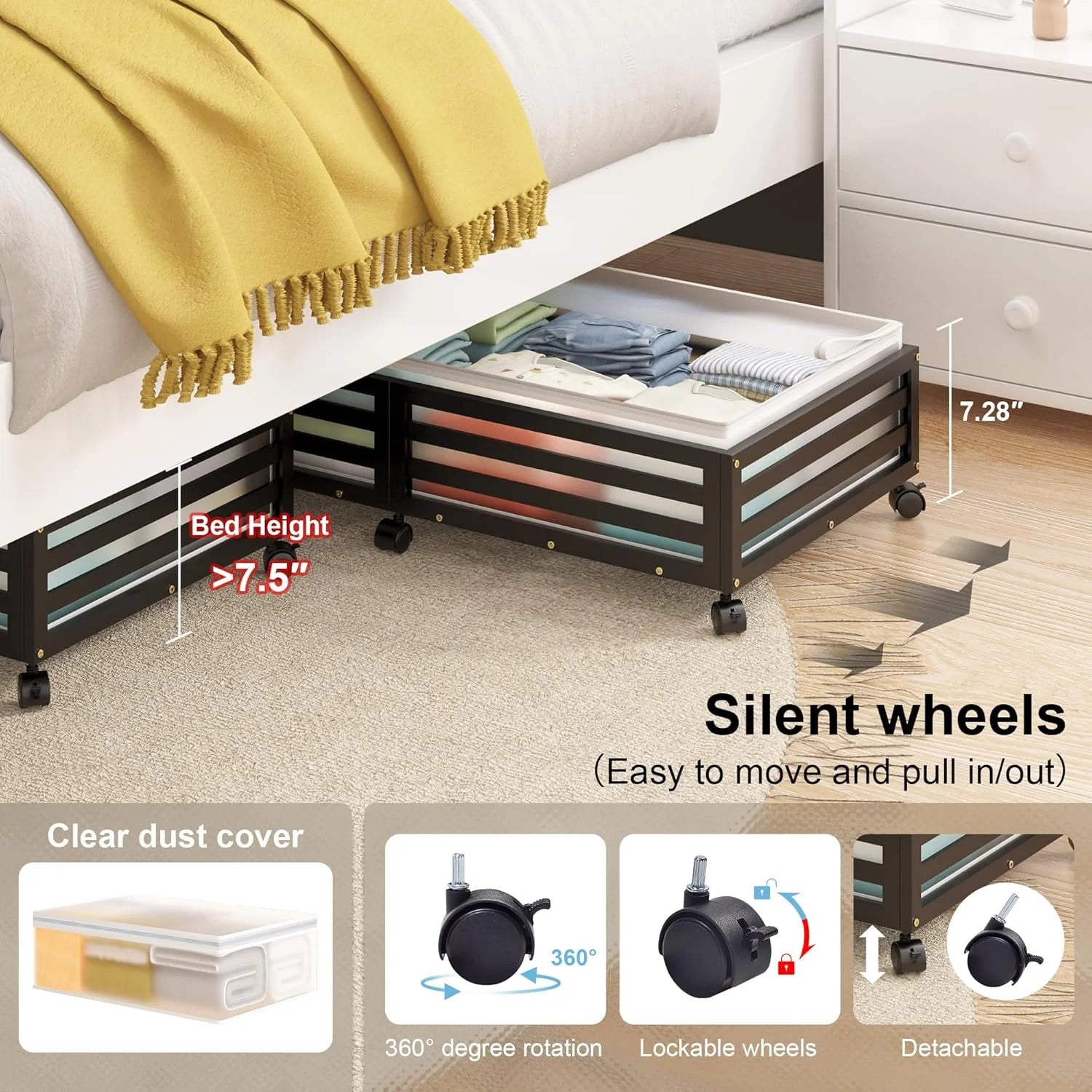 Under Bed Storage Bins with Wheels Bamboo 2 Pack a7