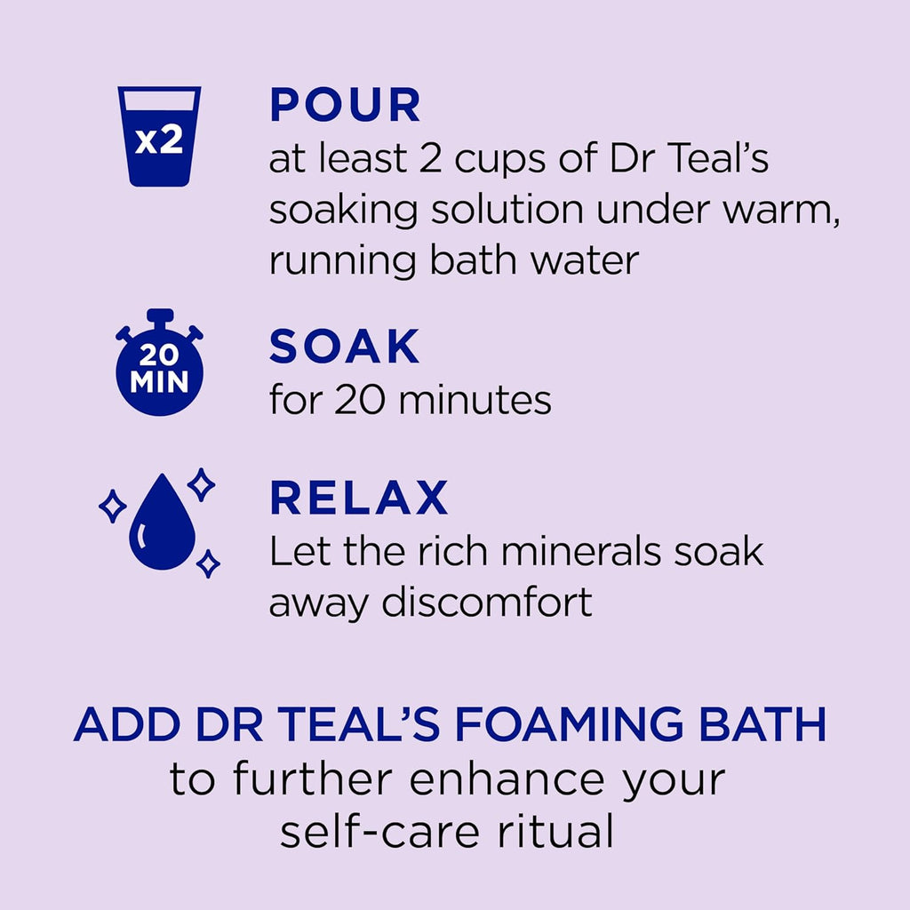 Epsom Salt Soaking Solution and Foaming Bath Combo Pack Lavender k7