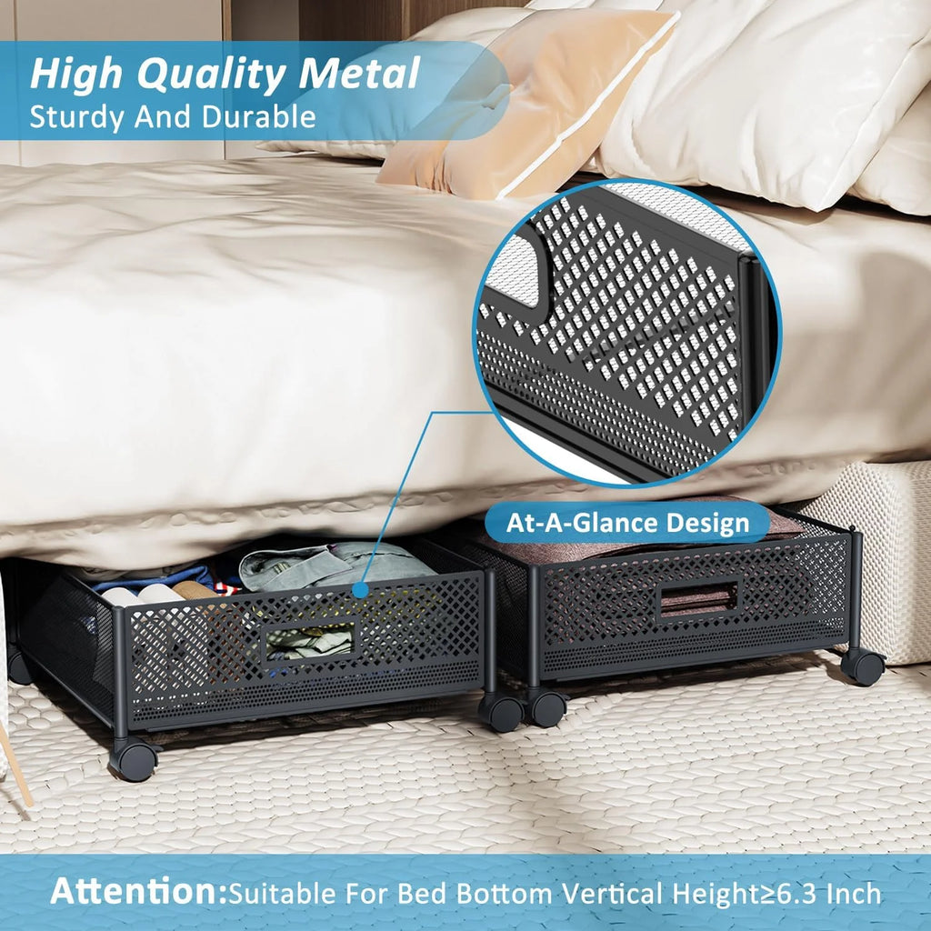 Under Bed Storage on Wheels Foldable Containers q7