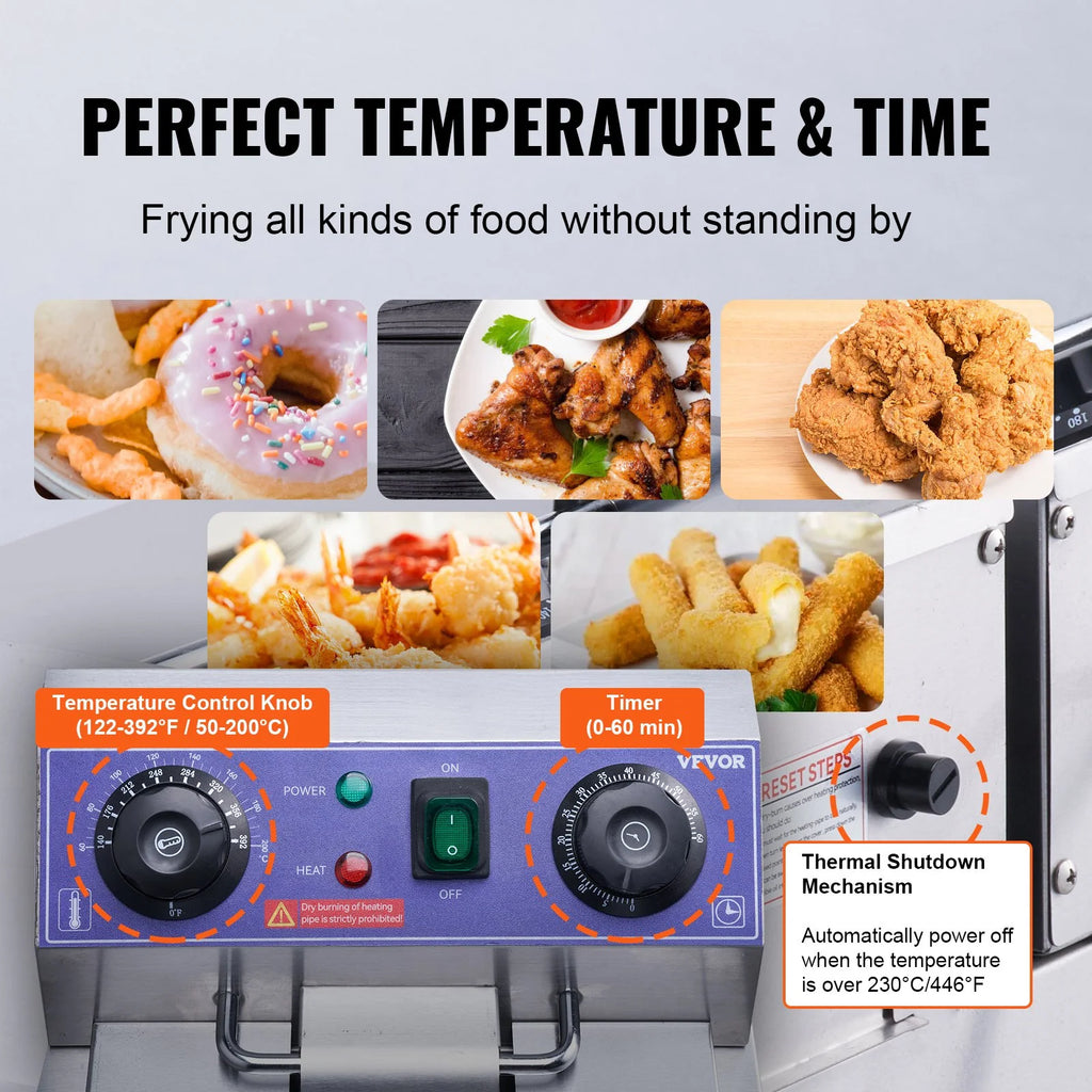 Electric Deep Fryer Dual Tank 3000W a7