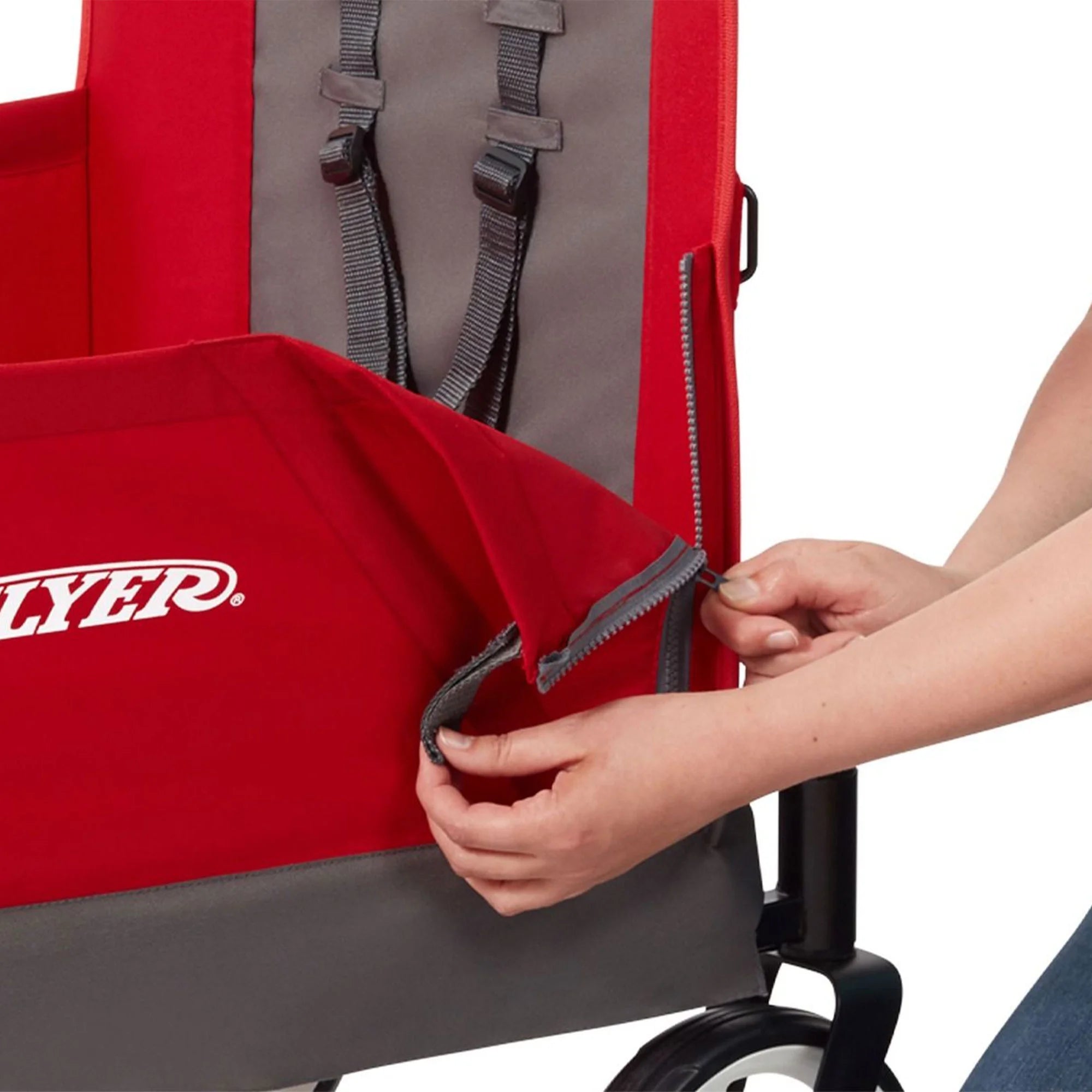 Stroll N Wagon with Pull & Push Handle, Red/Black k7m