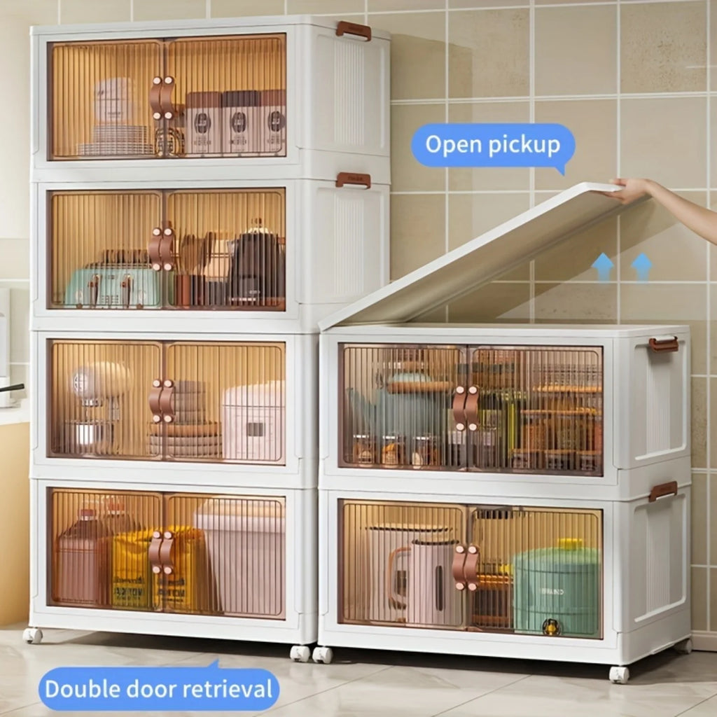 Folding storage box magnetic cabinet door plastic drawer rack 7k