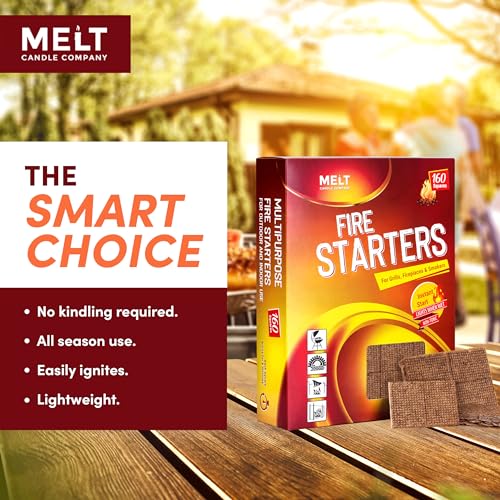 Fire Starter Squares 160 pcs for Campfire Grill Outdoor Fire Pit Bbq7k