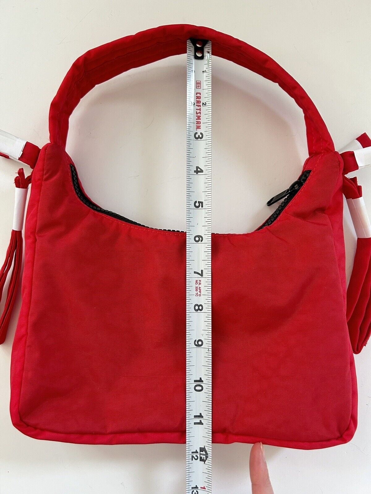 Nylon Mini Bow Handbag Black k7m