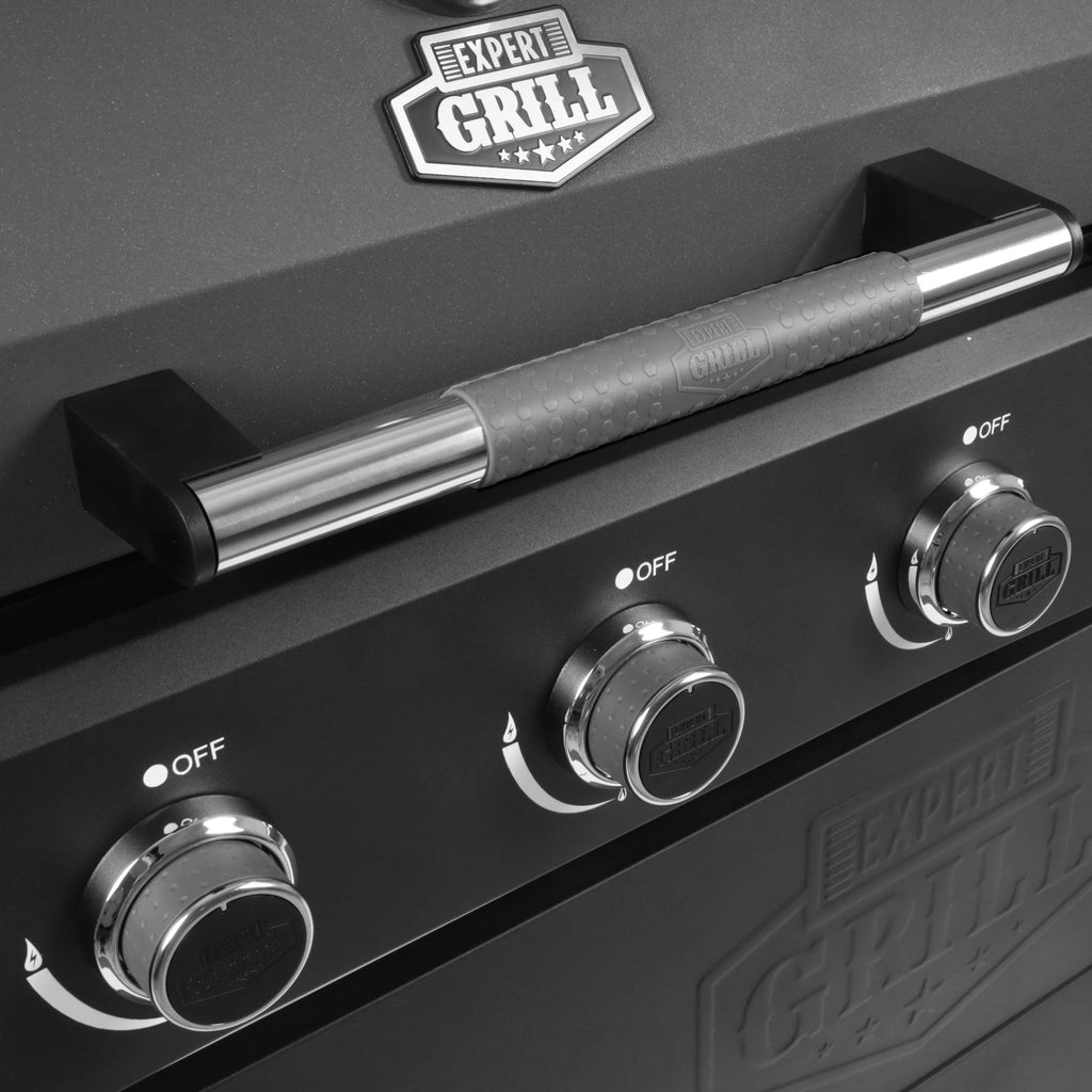 5 Burner Combo Gas Grill and Griddle Black k7p