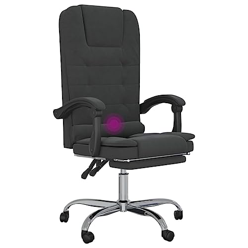 Massage Reclining Office Chair Black Velvet a7