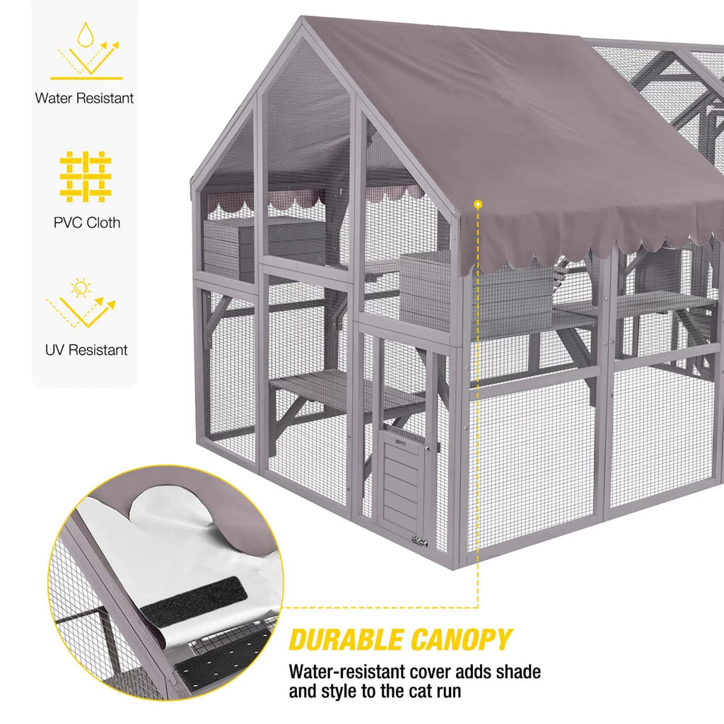 Outdoor Catio Enclosure with Bridges and Platforms f7