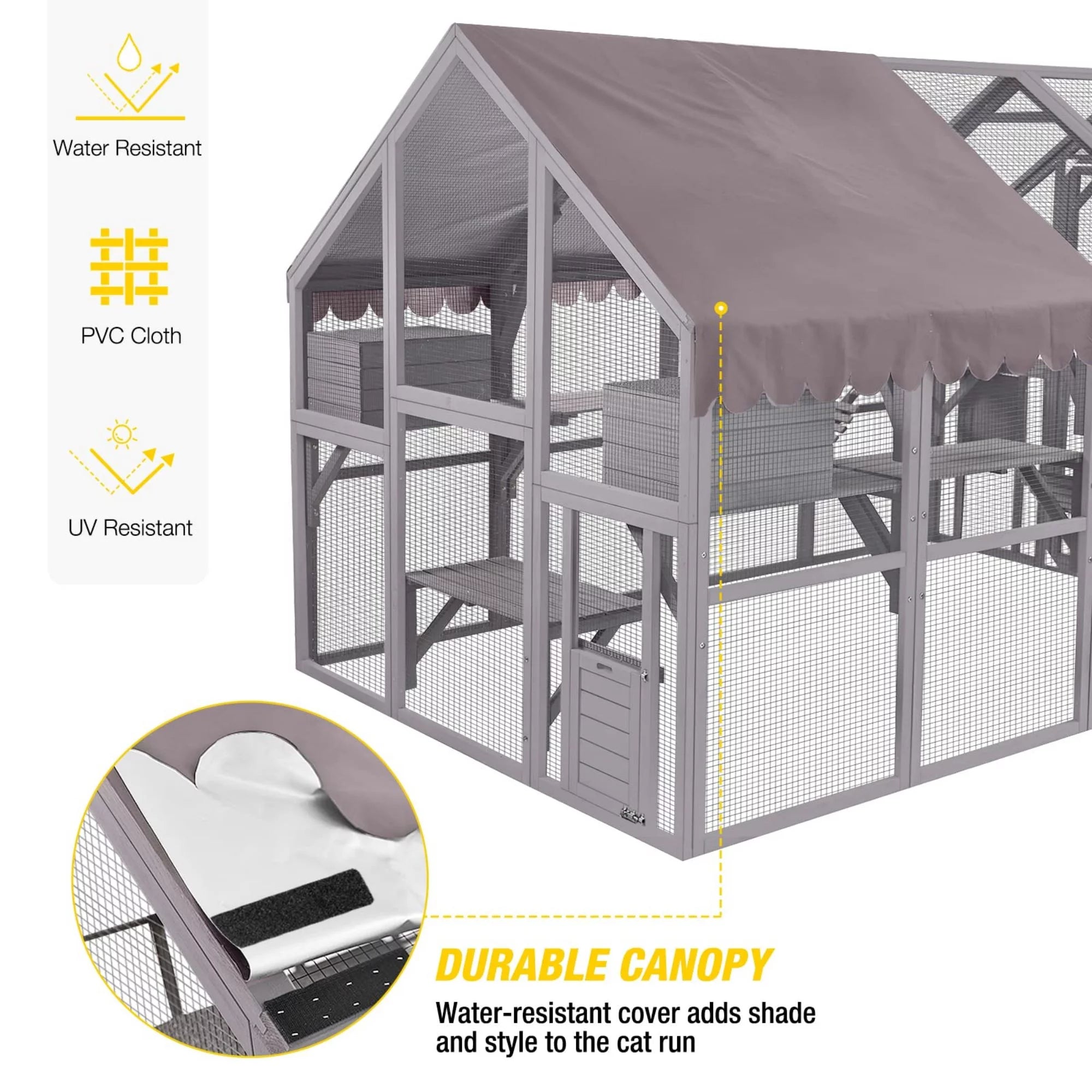Outdoor Catio Enclosure with Bridges and Platforms f7