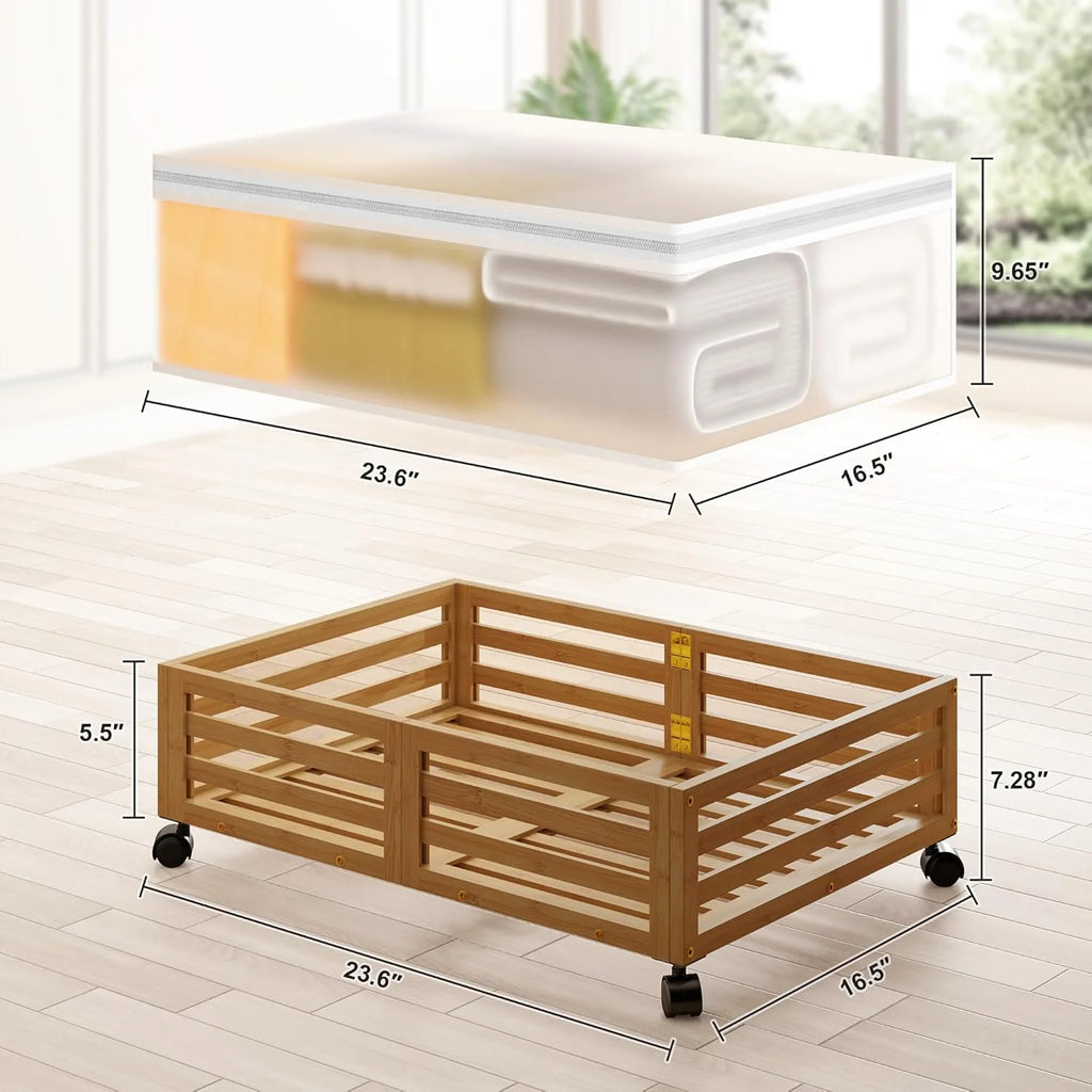 Under Bed Storage Bins with Wheels Bamboo 2 Pack a7