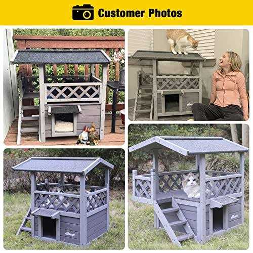 Outdoor Cat House with Escape Door for Cats Insulated k7p