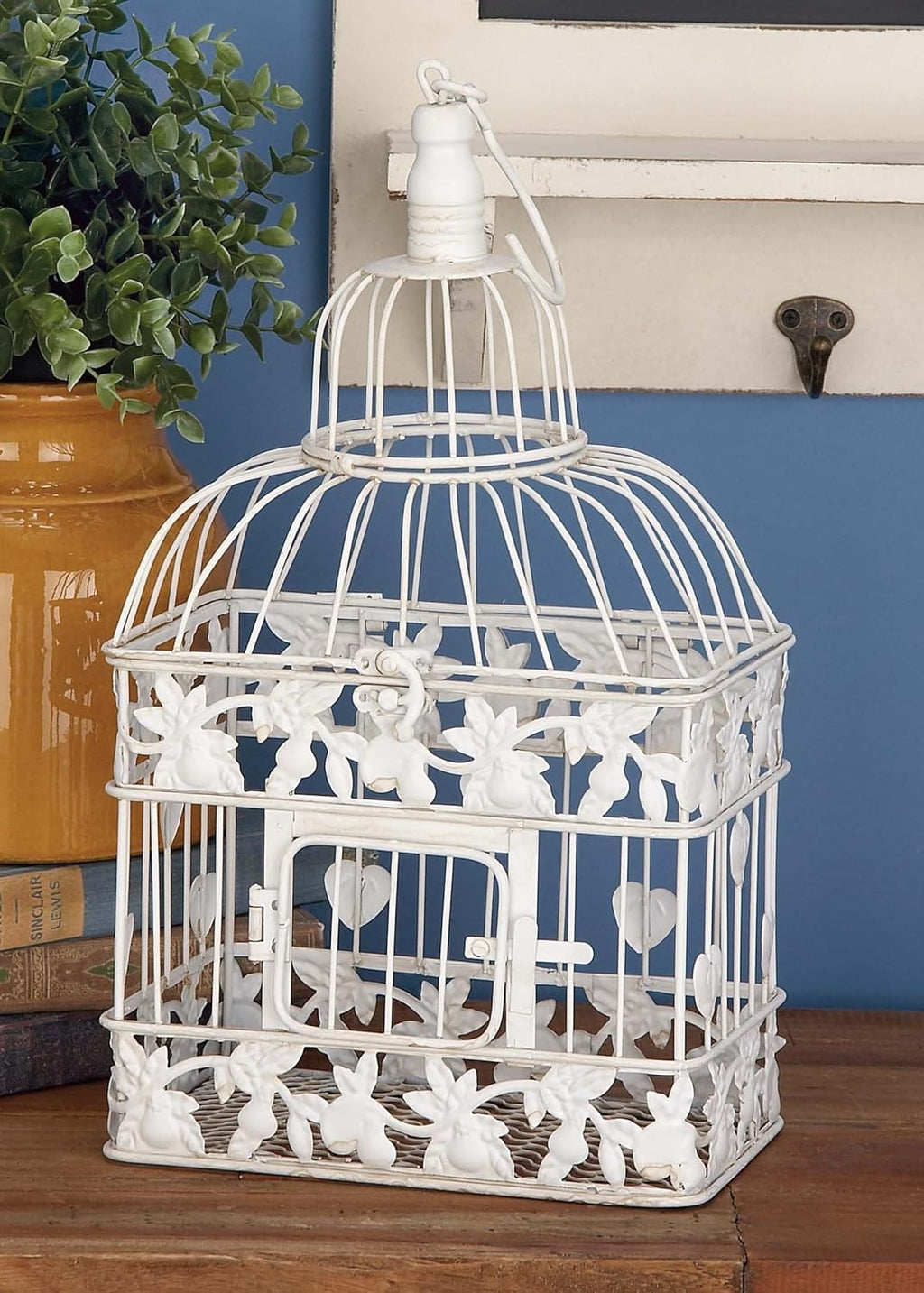 Vintage Metal Birdcage 22 Inch White a7