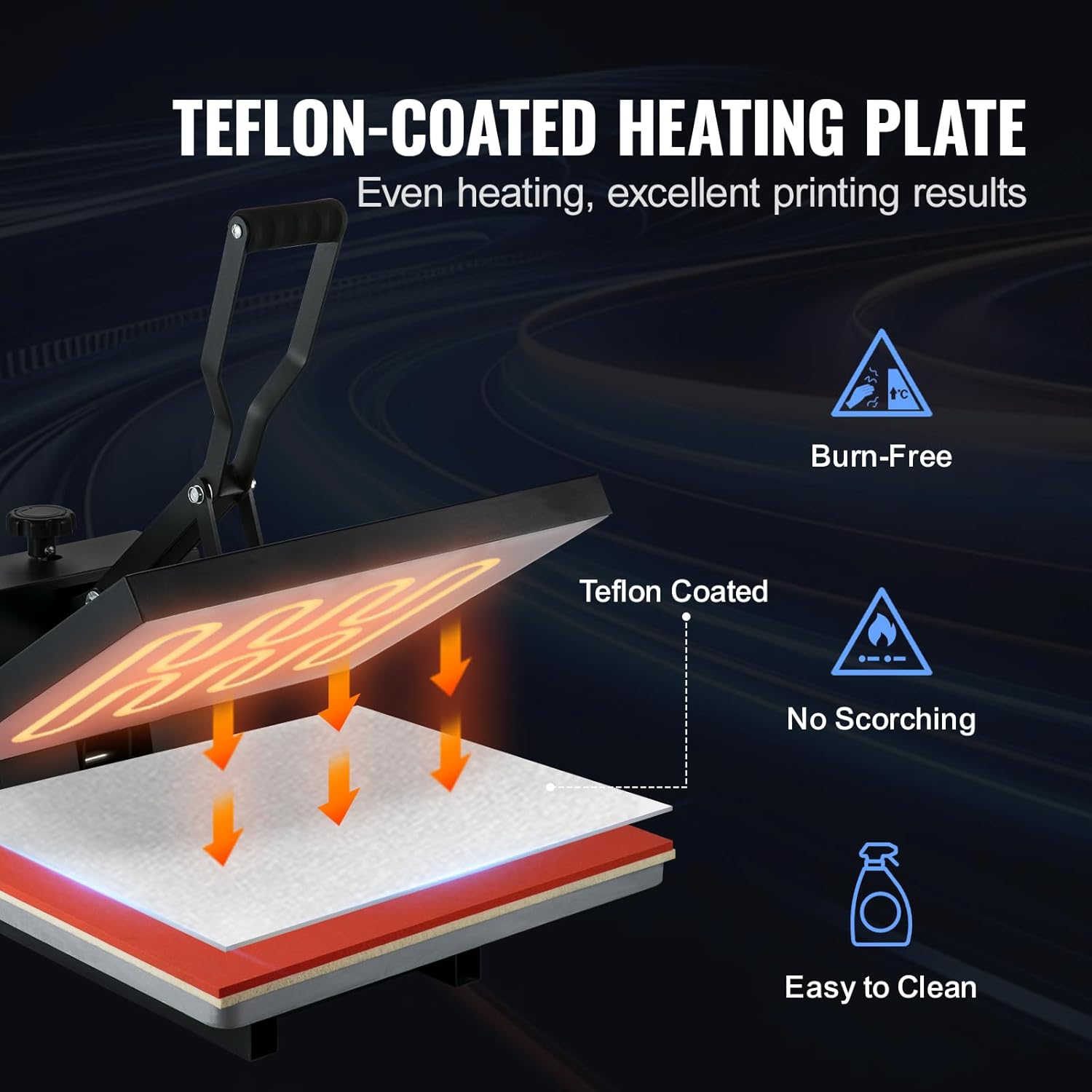 Heat Press Machine 16x20in Clamshell Sublimation Transfer Printer Teflon Coated a7