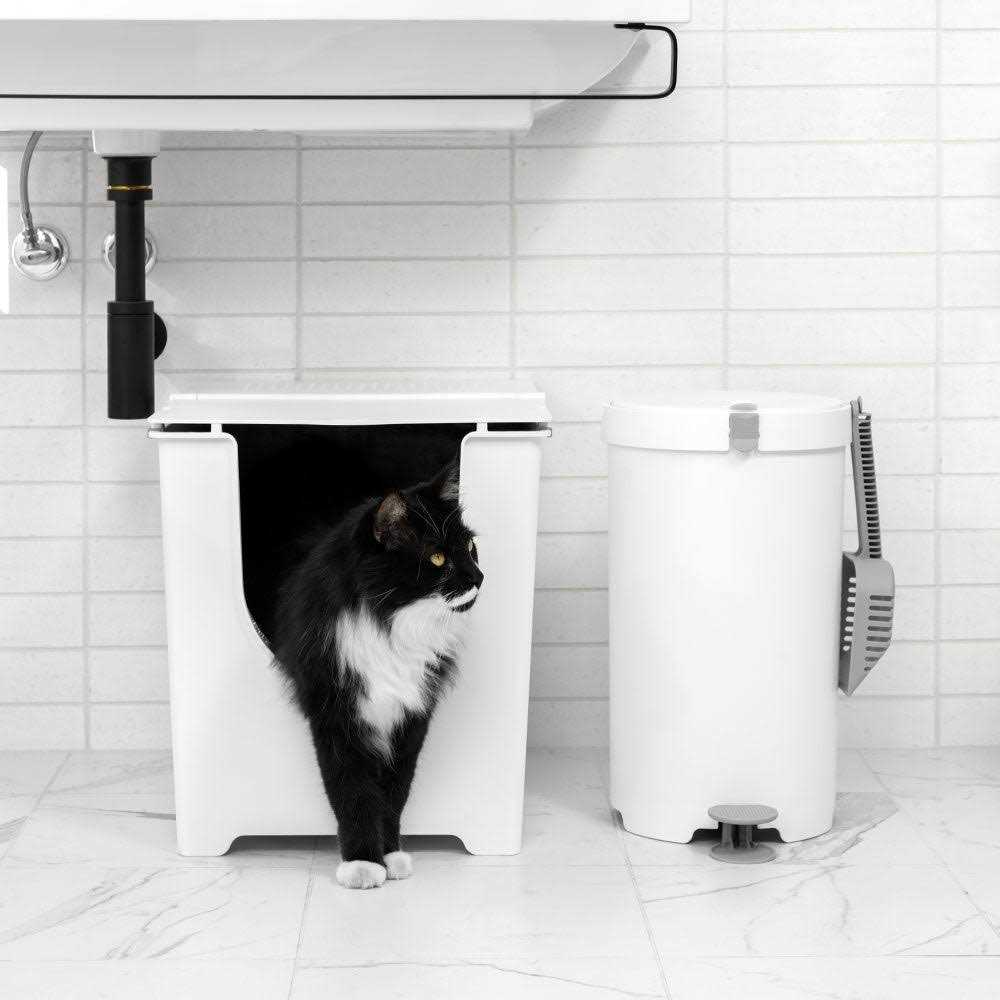 Cat Litter Box with Scoop and Reusable Liner a7