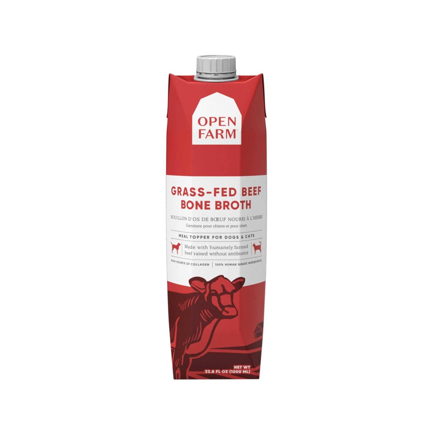 Open Farm Grass-Fed Beef Bone Broth for Dogs &amp; Cats - Pet Supplies online store