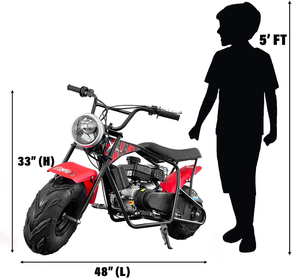 Mini Bike Gas Powered Pocket Rocket Motorcycle Red Black a7