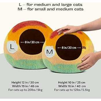 Felt Cat Bed Cave Handmade Merino Wool for Cats Kittens q7