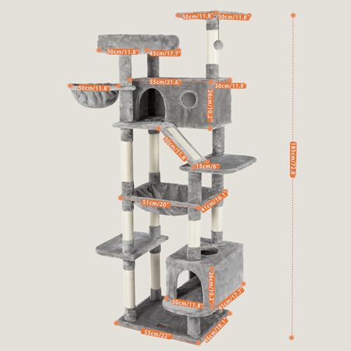 Large Cat Tree for Indoor Cats with Scratching Posts Beige k7