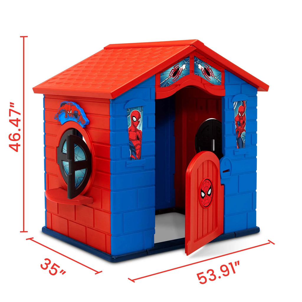 Spider-Man Plastic Indoor/Outdoor Playhouse with Easy Assembly Blue Red a7