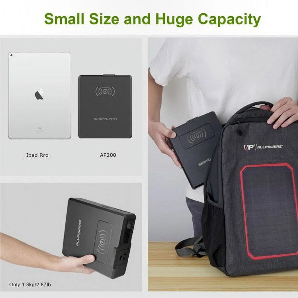 Solar Generator Kit 200W 154Wh Portable Power Station with 100W Foldable Solar Panel a7