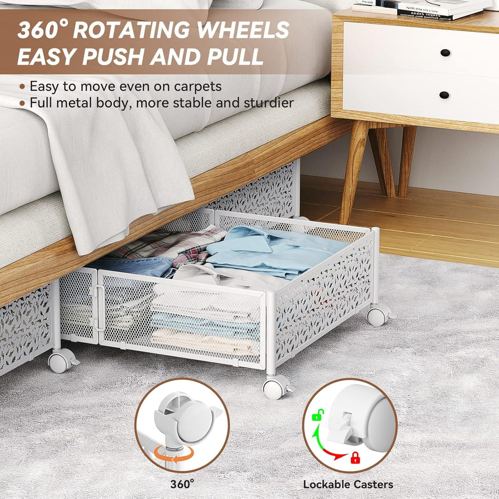 Under Bed Storage Containers with Wheels and Drawers 2 Pack k7