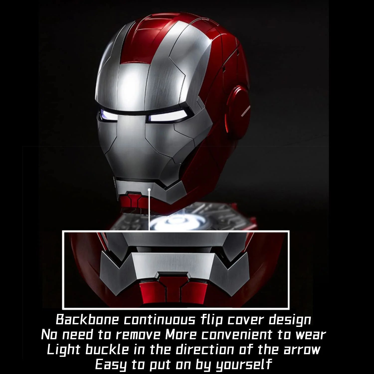 Iron Man Helmet Electronic Wearable Mask with LED Eyes a7