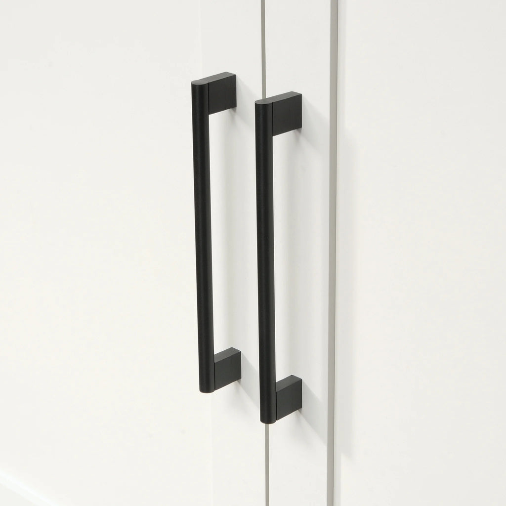 Wood Storage Cabinet 4-Shelf White a7