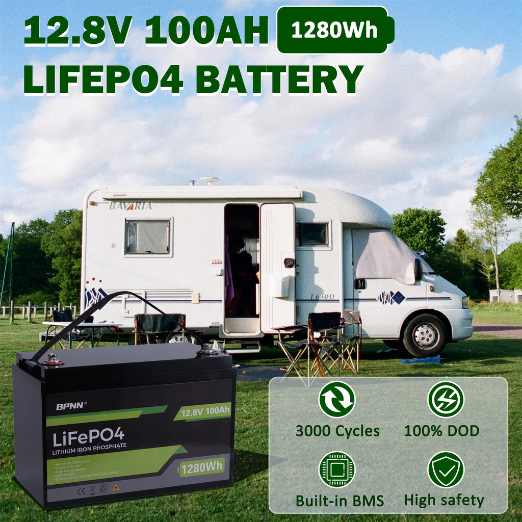 12V 100Ah LiFePO4 Battery for RV Solar Home Backup a7