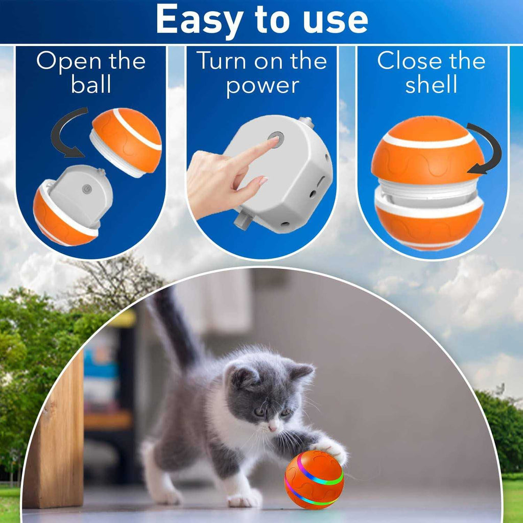 Interactive Dog Ball Toy with USB Charging LED Lights k7m