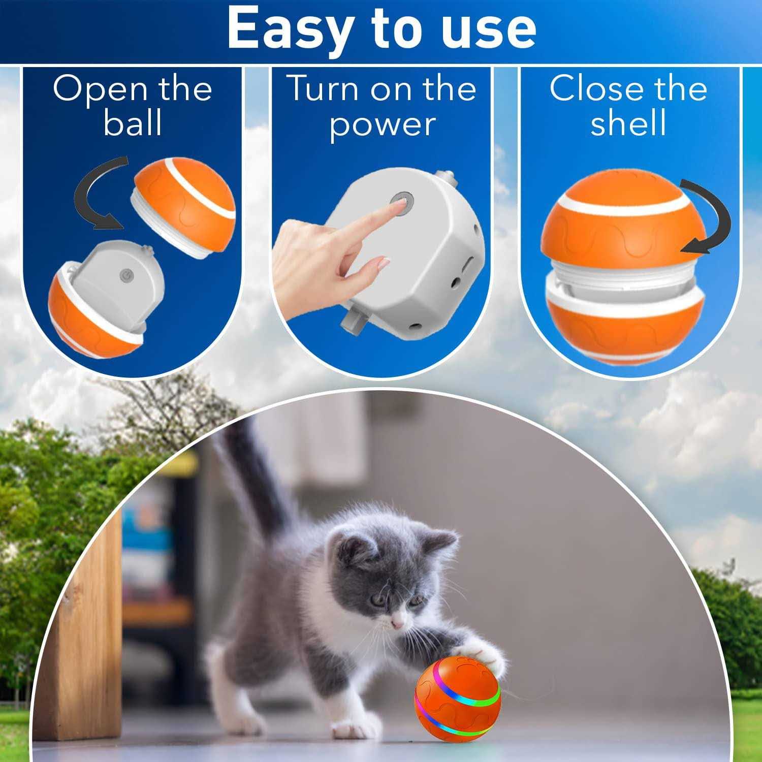Interactive Dog Ball Toy with USB Charging LED Lights k7m