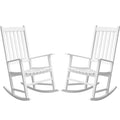 Greesum Outdoor Rocking Chair, Acacia High Back Oversized All-Weather Lounge Rocker with 320 lbs of Support for Patio, Garden, Deck, Porch, Brown