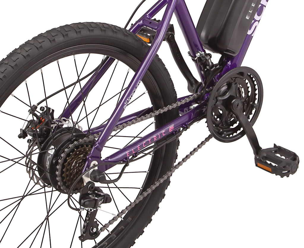 Electric Mountain Bike 24 Inch 7 Speed Purple a7