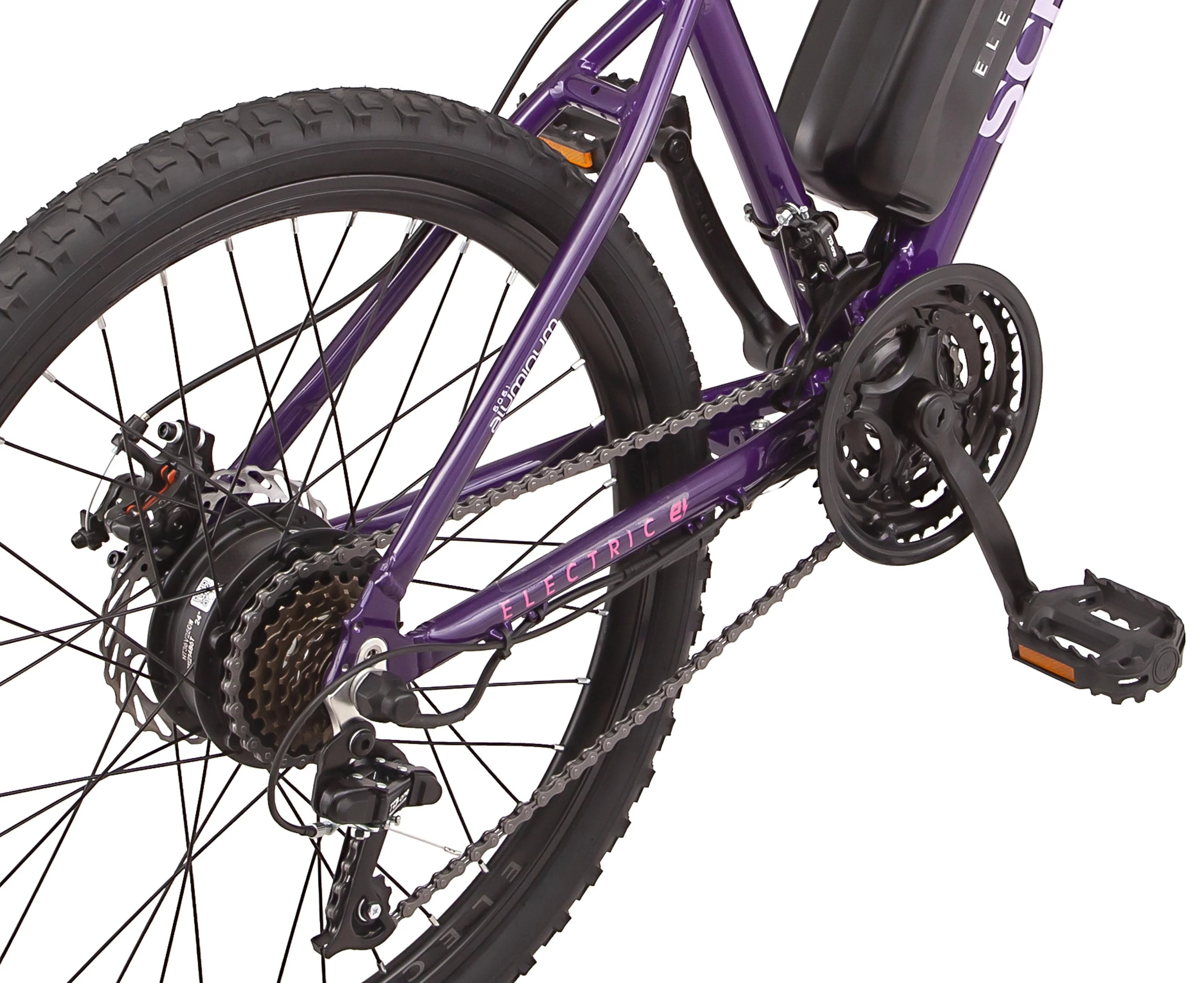 Electric Mountain Bike 24 Inch 7 Speed Purple a7