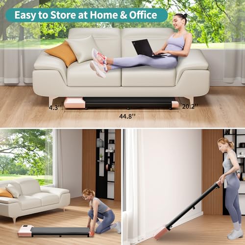 Walking Pad Under Desk Treadmill Portable Mini No-Assembly App Remote Control LED Display Jogging Machine k7