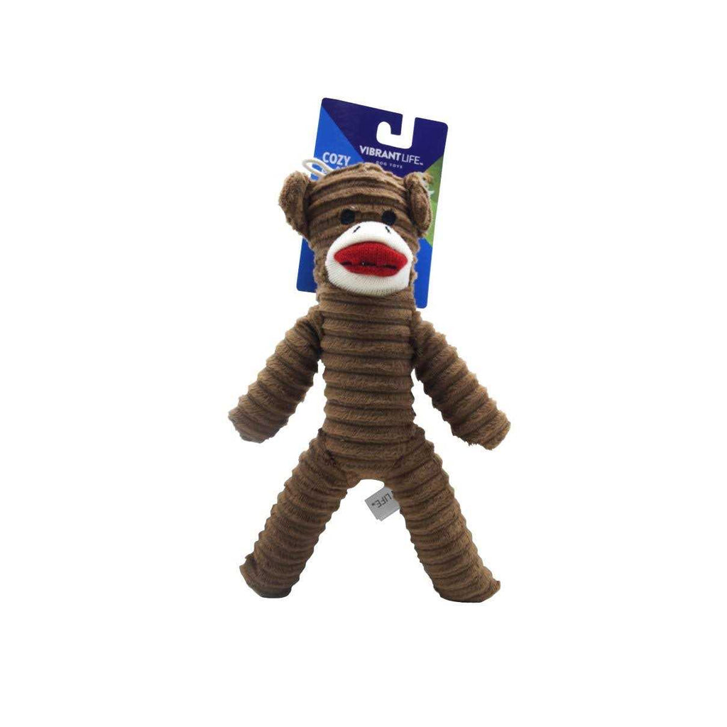 Cozy Sock Monkey Dog Toy k7m