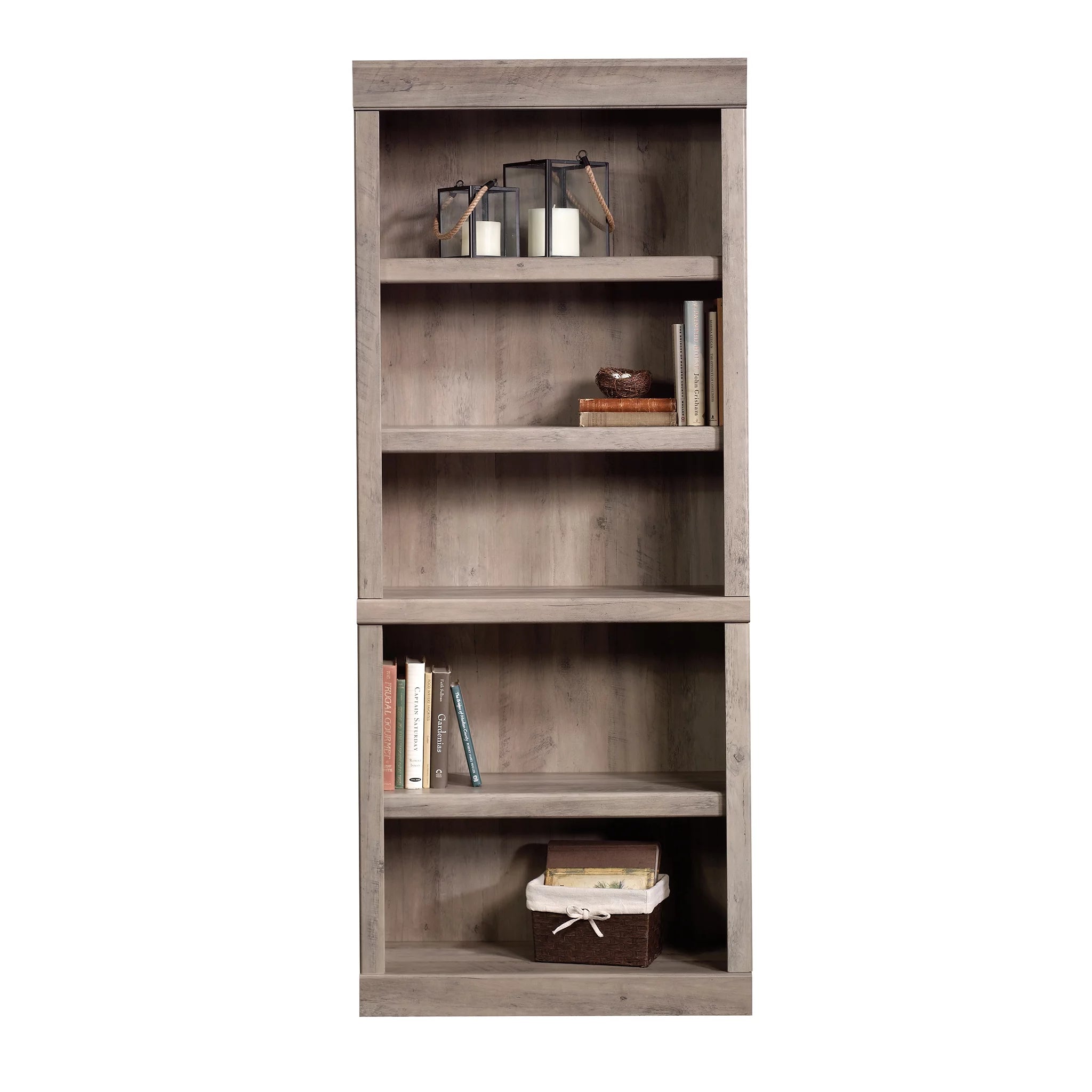 Bookcase 5 Shelf Rustic Gray a7