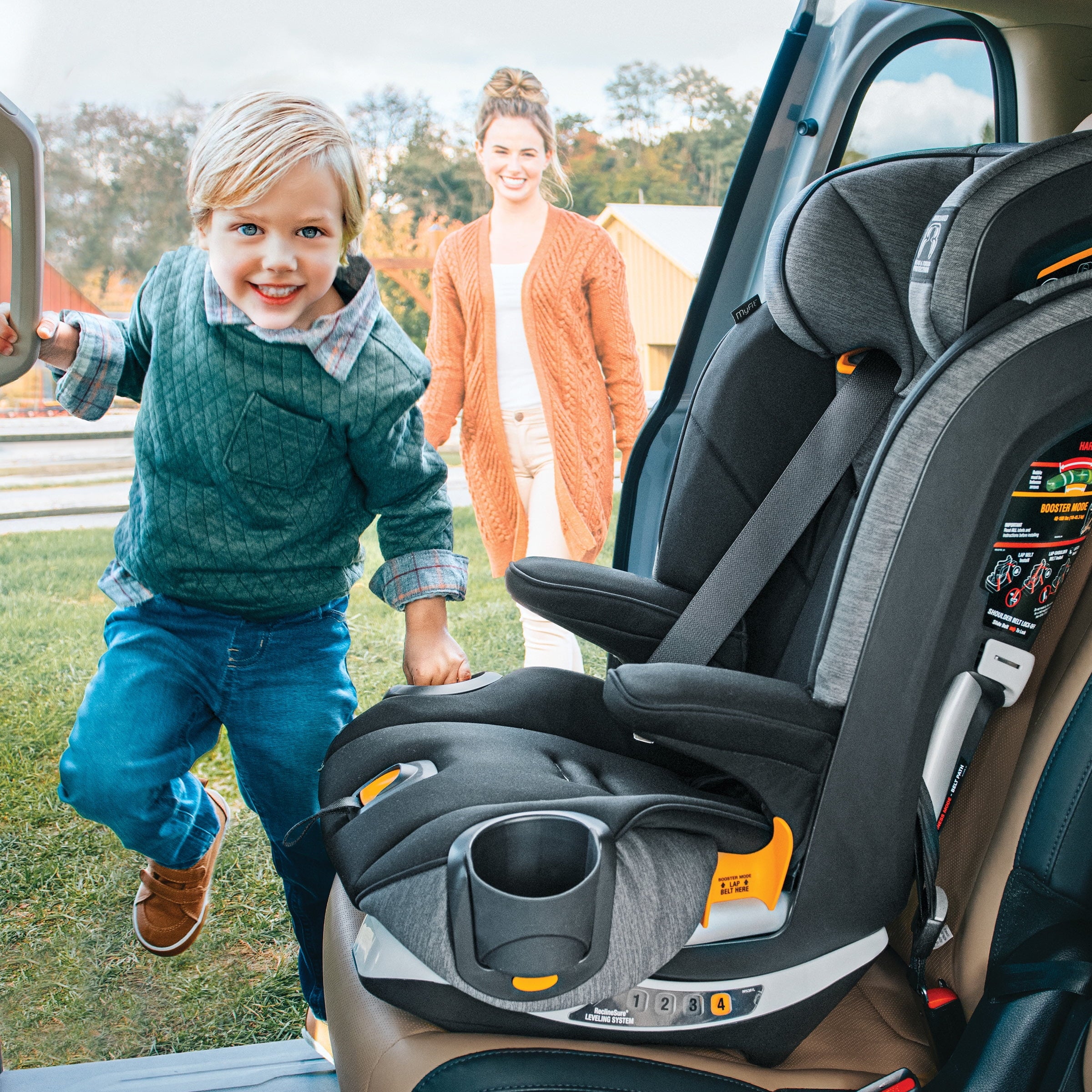 Car Seat Harness Booster Black a7