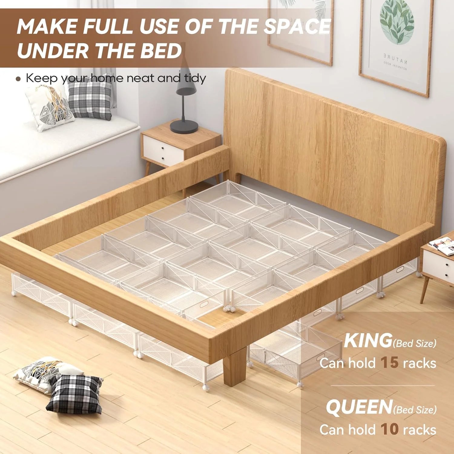 Under Bed Storage Containers with Wheels and Drawer, Tool-free Assembly a7