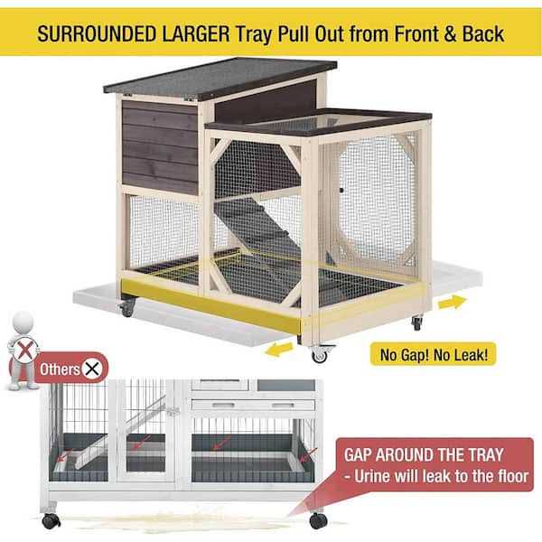 Large Indoor Rabbit Hutch with Pull Out Tray k7m