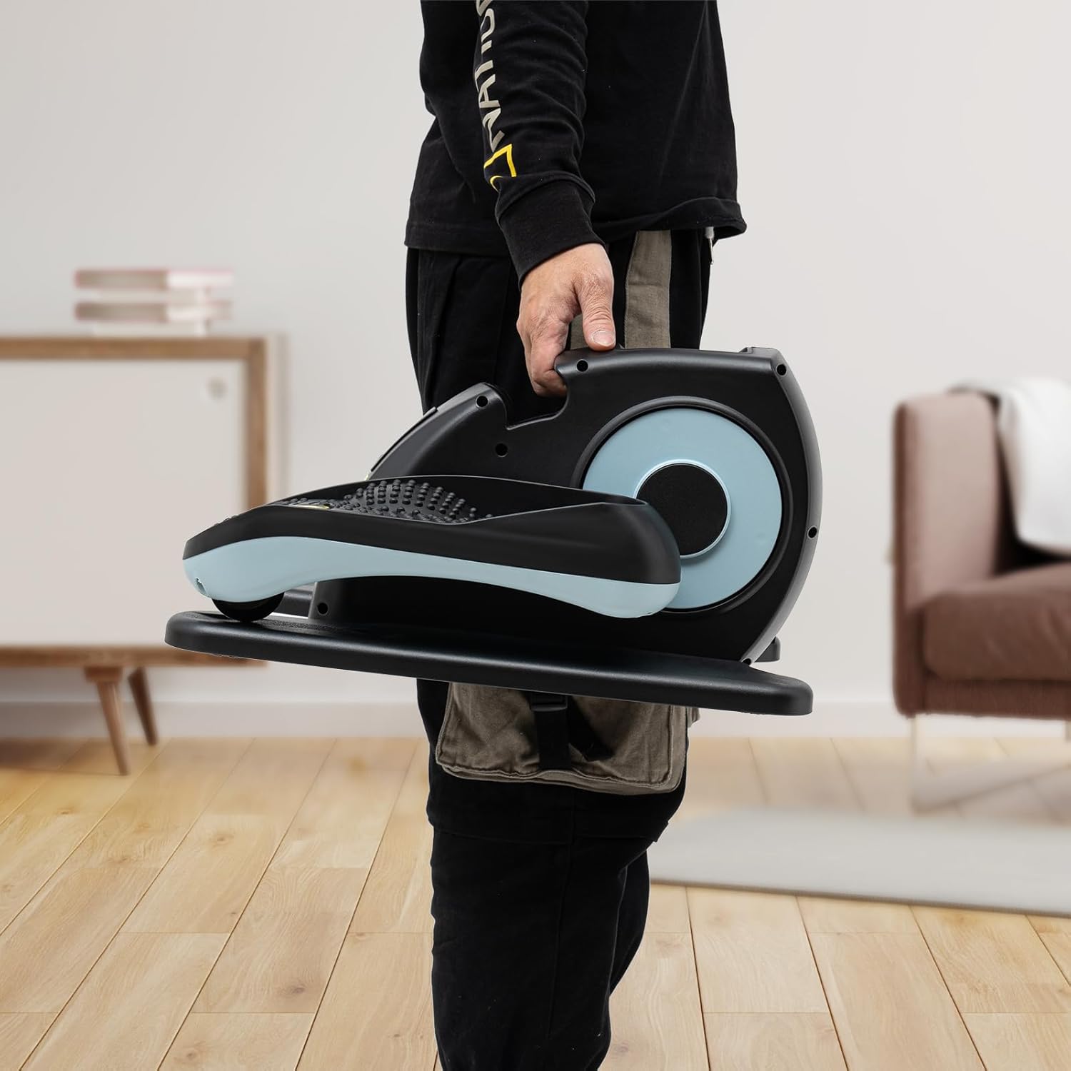 Under Desk Elliptical Pedal Exerciser for Seniors Rehab with Remote q7k