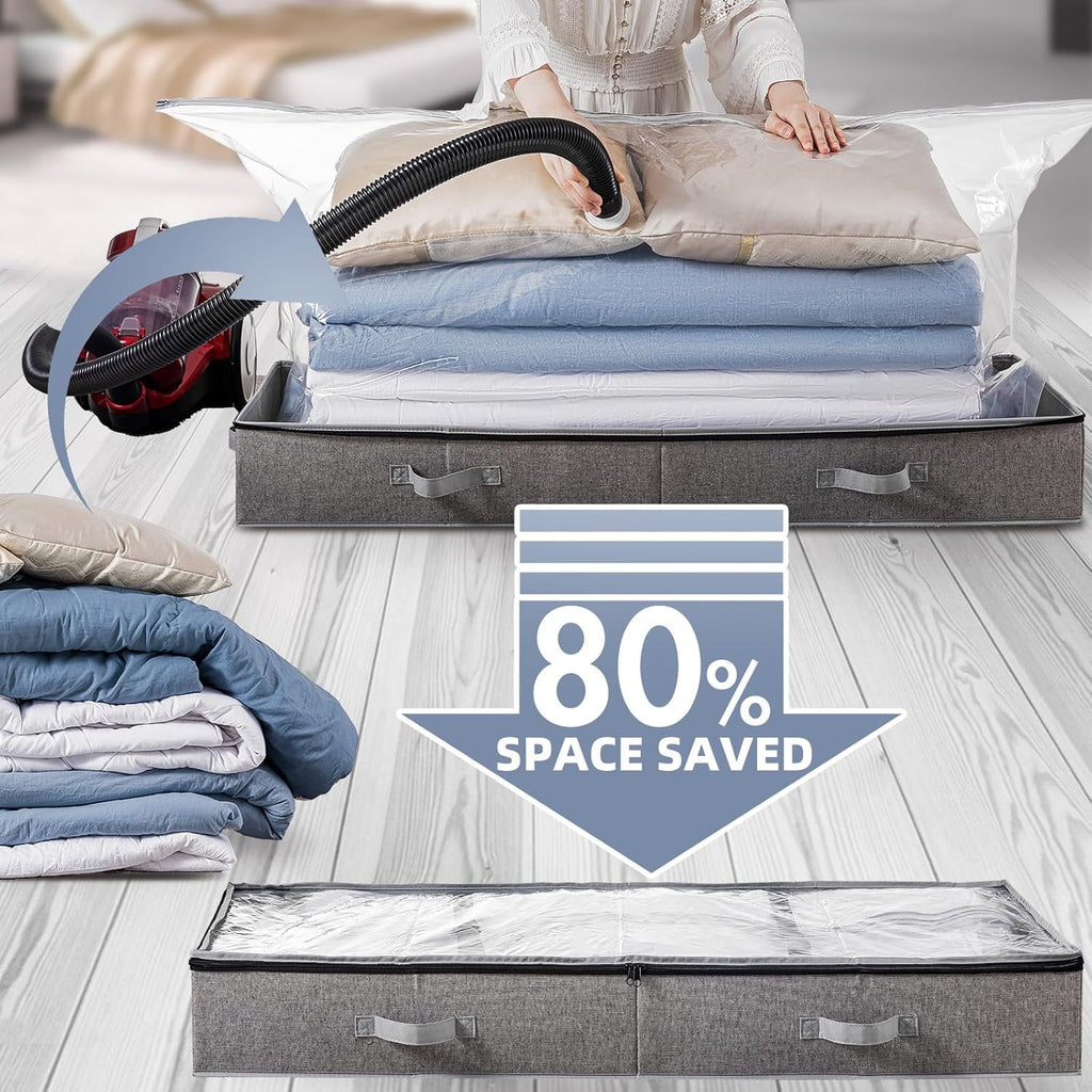 Under Bed Storage Container for Quilts Blankets Foldable Large Capacity 7a