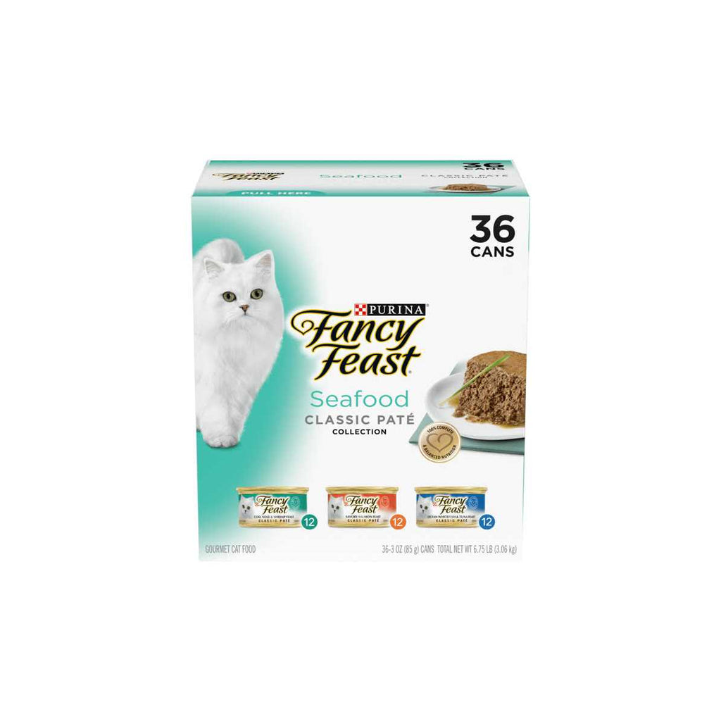 Seafood Classic Pate Wet Cat Food Variety Pack Grain-Free k7m