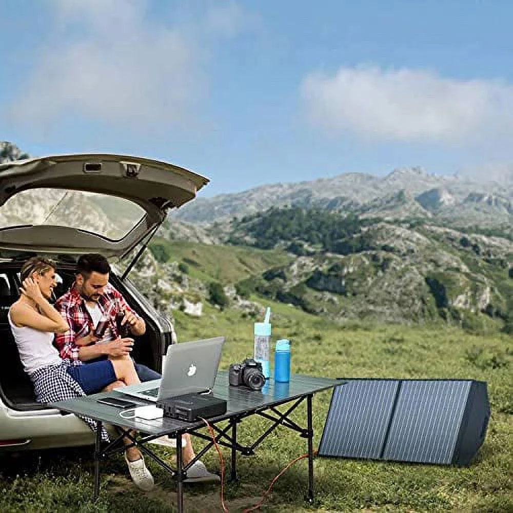 Solar Generator Kit 200W 154Wh Portable Power Station with 100W Foldable Solar Panel a7