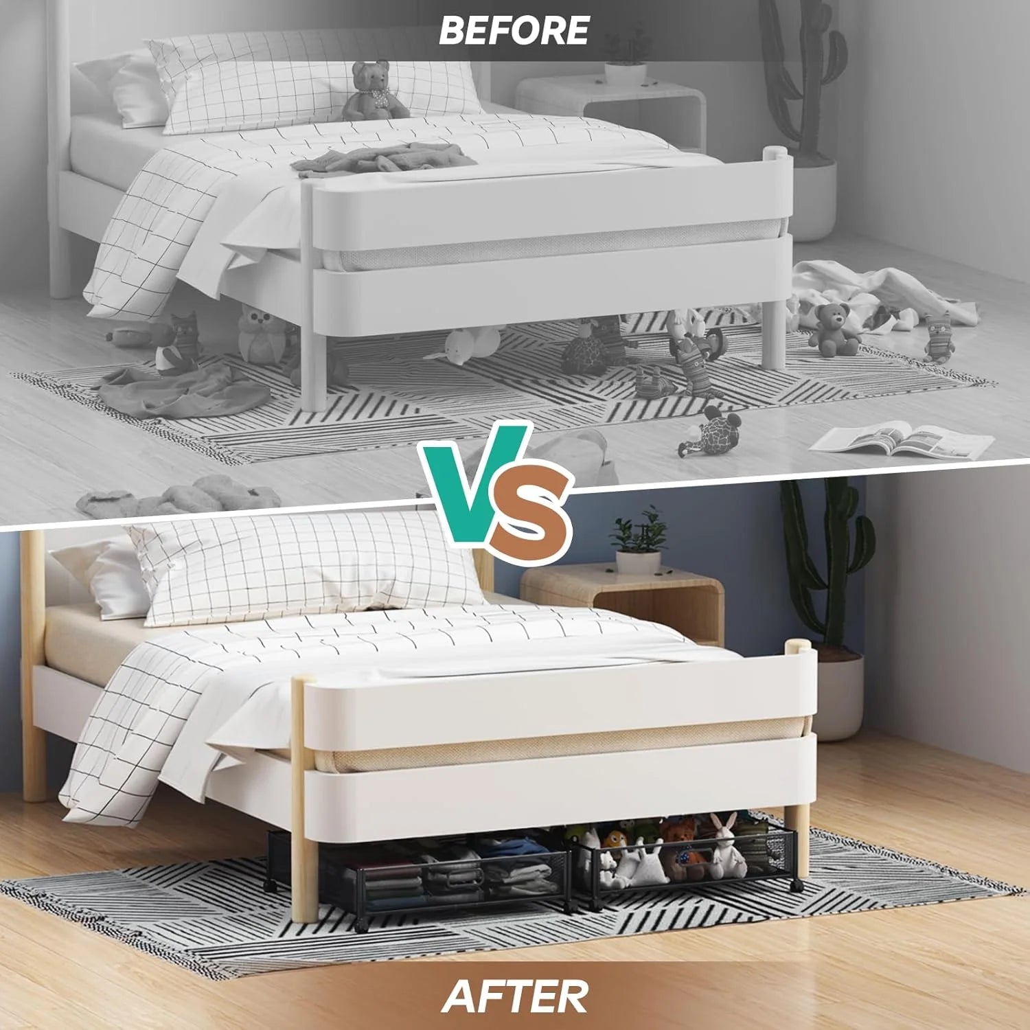 Under Bed Storage Containers with Wheels 2 Pack a7