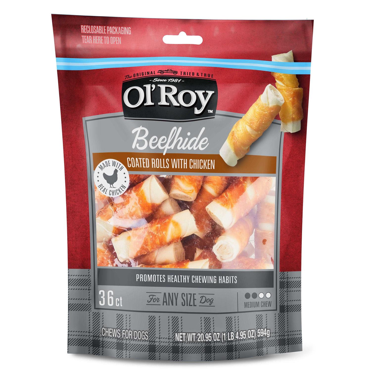 Ol' Roy Beefhide Coated Rolls with Chicken For Dogs - Pet Supplies online store
