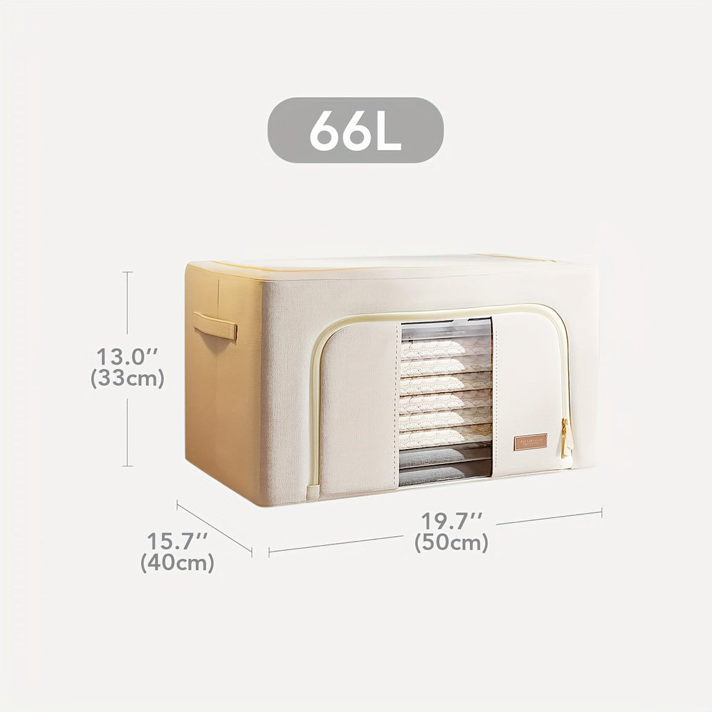 Steel Frame Storage Bins with Clear Window Foldable Stackable Organizers q7