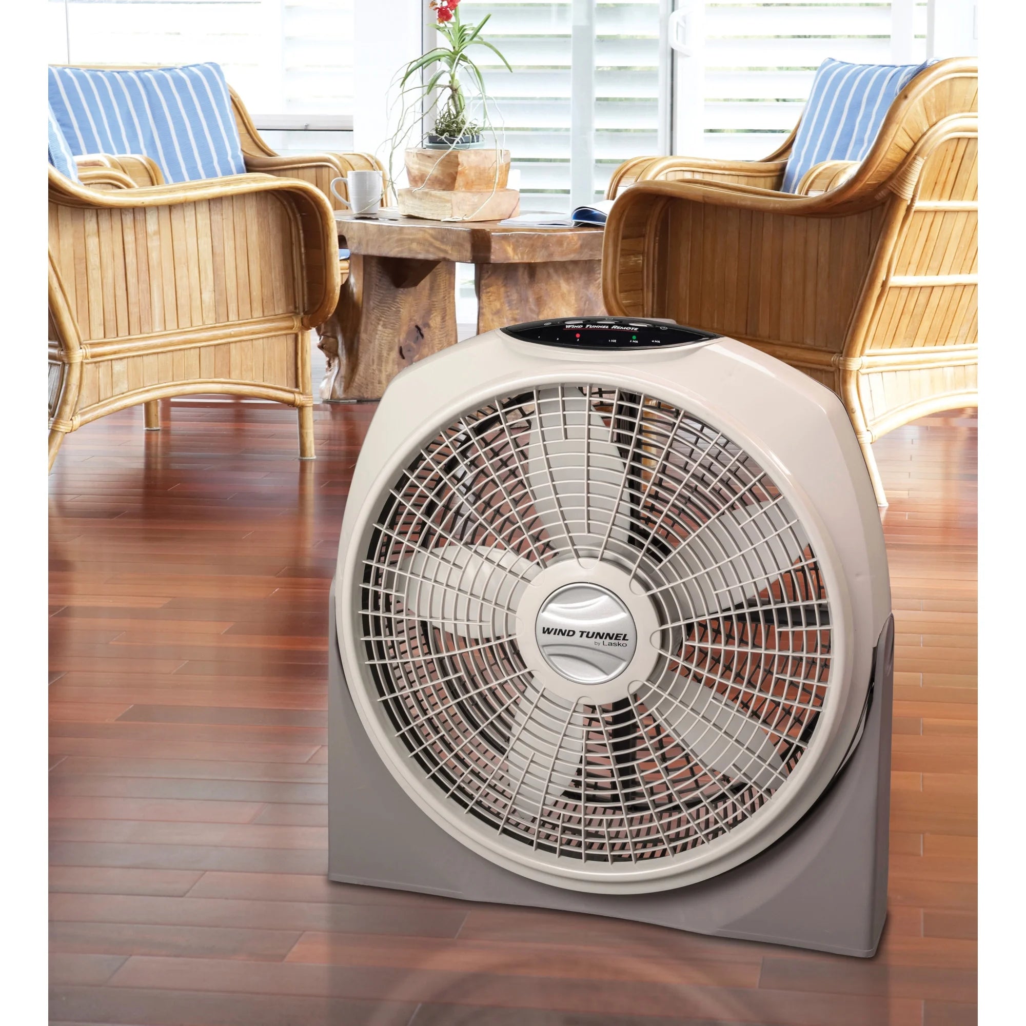 Wind Tunnel 20" 3-Speed Floor Fan with Remote Control Gray 7k