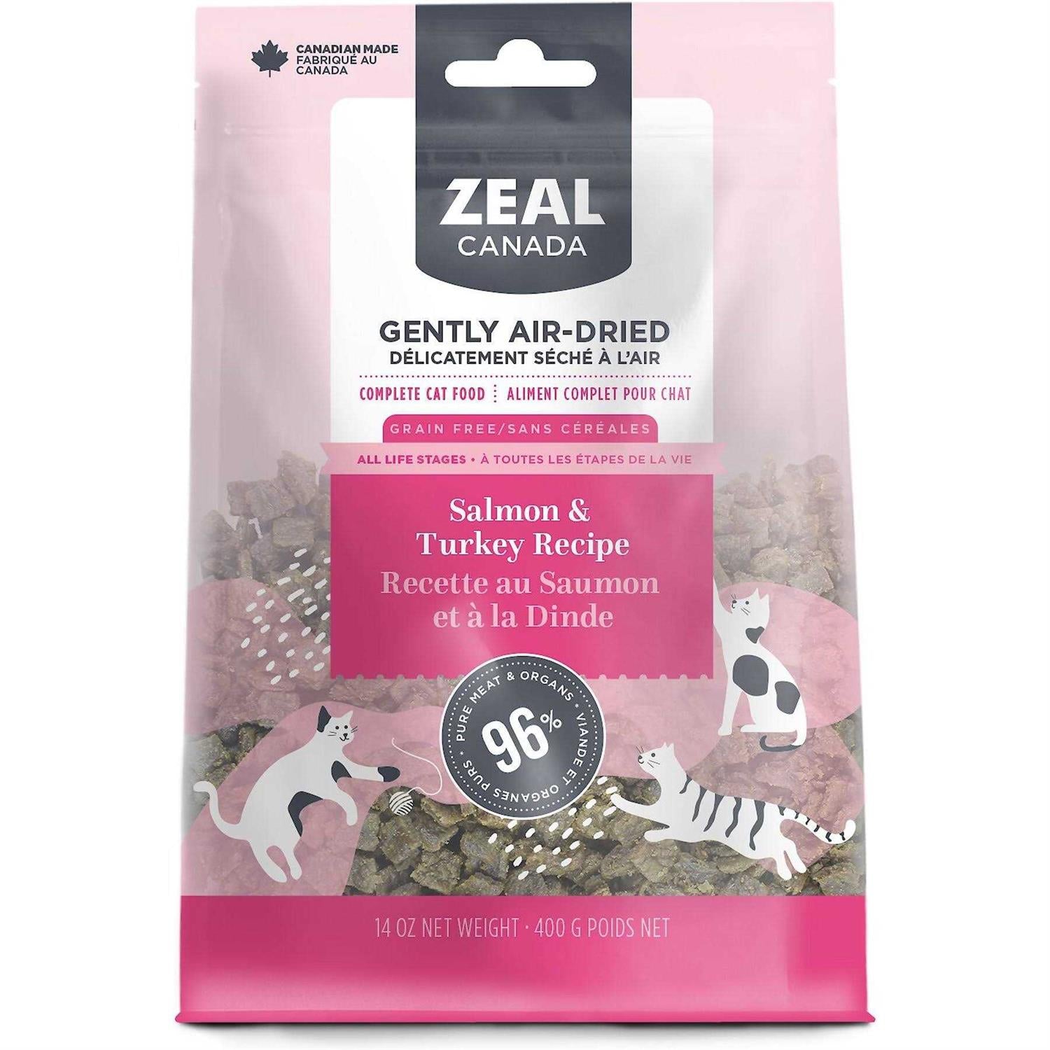 Zeal Canada Salmon &amp; Turkey Recipe Grain-Free Gently Air-Dried Cat Food - Pet Supplies online store