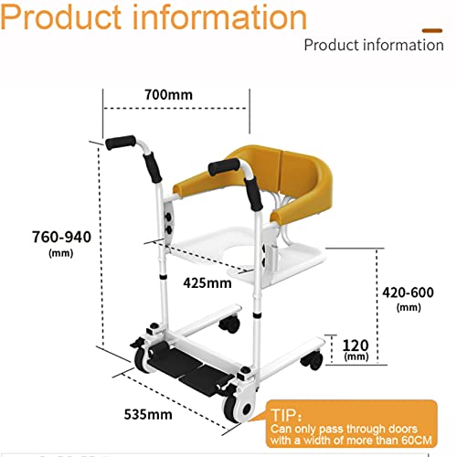 Patient Lift Wheelchair for Home Nursing Elderly Transfer 180° Split Seat 200 Lbs q7k